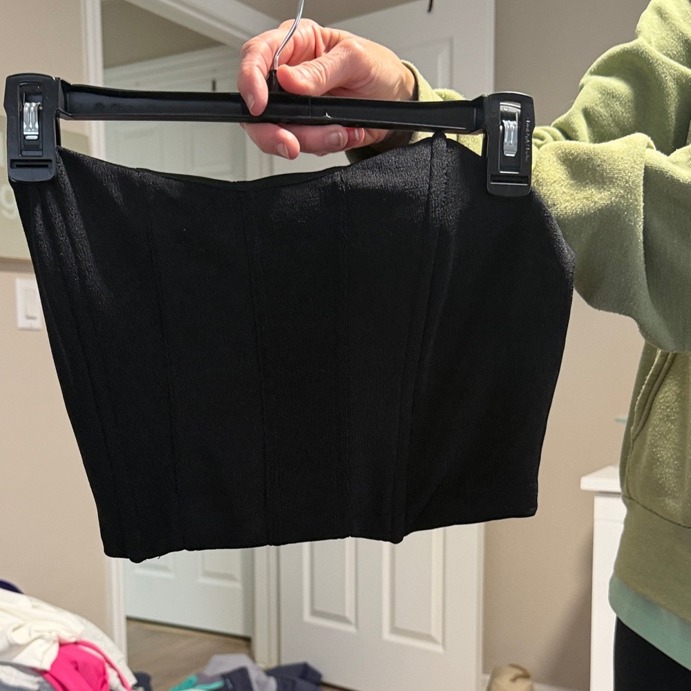 Black Strapless Top